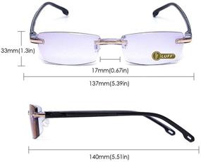 img 2 attached to LUFF Reading Glasses: Home Comfort in Lightweight Frames - 2 Pack of Value, Frameless Design adorned with Diamond Trimming for Men