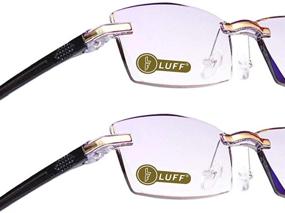 img 4 attached to LUFF Reading Glasses: Home Comfort in Lightweight Frames - 2 Pack of Value, Frameless Design adorned with Diamond Trimming for Men