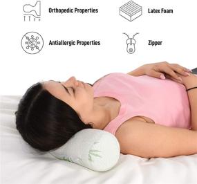 img 2 attached to 🌱 Healthex Cervical Neck Roll Pillow: Memory Foam & Bamboo Cover for Effective Support and Pain Relief in Sleeping