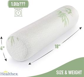 img 1 attached to 🌱 Healthex Cervical Neck Roll Pillow: Memory Foam & Bamboo Cover for Effective Support and Pain Relief in Sleeping