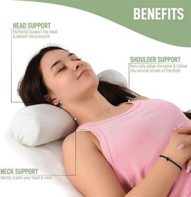img 3 attached to 🌱 Healthex Cervical Neck Roll Pillow: Memory Foam & Bamboo Cover for Effective Support and Pain Relief in Sleeping