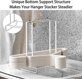 img 2 attached to 🧥 Efficient Space-Saving Hanger Storage Holder - Stainless Steel Organizer Stand for 2 PCS Clothes Hangers, Ideal for Closet and Laundry Room - White