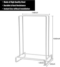 img 3 attached to 🧥 Efficient Space-Saving Hanger Storage Holder - Stainless Steel Organizer Stand for 2 PCS Clothes Hangers, Ideal for Closet and Laundry Room - White