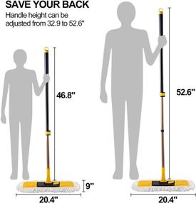 img 3 attached to 🧹 Yocada Microfiber Floor Mop with Telescopic Handle - 57 Inch, Wet & Dry Cleaning, 3 Mop Pads - Ideal for Hardwood, Ceramic, Marble, Tile, Laminate in Home Kitchen