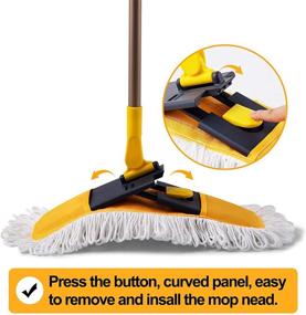 img 2 attached to 🧹 Yocada Microfiber Floor Mop with Telescopic Handle - 57 Inch, Wet & Dry Cleaning, 3 Mop Pads - Ideal for Hardwood, Ceramic, Marble, Tile, Laminate in Home Kitchen