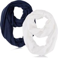 🧣 2-pack lightweight infinity scarf for women - circle loop warm soft light weight eternity infinite solid color - ideal all season gift logo