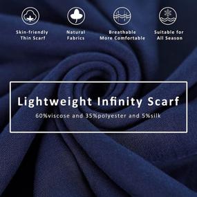 img 3 attached to 🧣 2-Pack Lightweight Infinity Scarf for Women - Circle Loop Warm Soft Light Weight Eternity Infinite Solid Color - Ideal All Season Gift