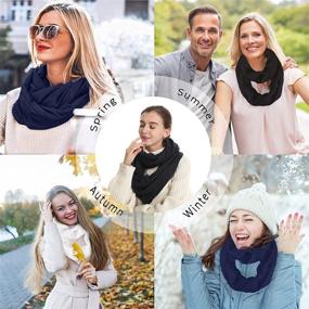 img 1 attached to 🧣 2-Pack Lightweight Infinity Scarf for Women - Circle Loop Warm Soft Light Weight Eternity Infinite Solid Color - Ideal All Season Gift