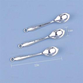 img 3 attached to 🥄 AUEAR 50 Pack Silver Mini Spoon Charms Pendant for Jewelry Making – Findings for Necklaces and Bracelets