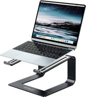 📱 urmust aluminum laptop stand for desk - computer riser holder for macbook air pro, dell, hp, lenovo samsung, alienware & more laptops 11-15.6" - black логотип