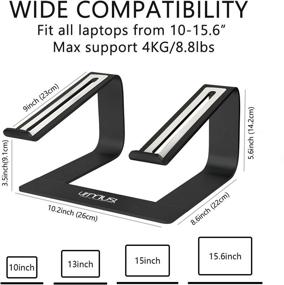 img 1 attached to 📱 Urmust Aluminum Laptop Stand for Desk - Computer Riser Holder for MacBook Air Pro, Dell, HP, Lenovo Samsung, Alienware & More Laptops 11-15.6" - Black