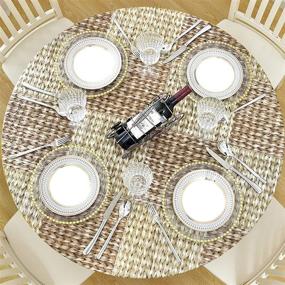 img 4 attached to Waterproof Wicker Pattern Ekotech Tablecloth for Any Room