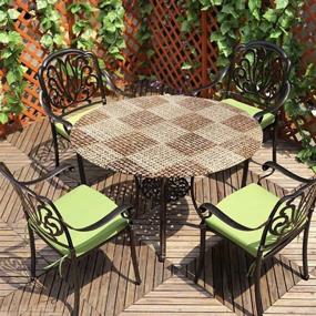 img 1 attached to Waterproof Wicker Pattern Ekotech Tablecloth for Any Room