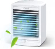 portable air conditioner cooling fan mini rechargeable personal air cooler evaporative ac unit cordless desktop fan with 4 speeds motion sensor for small room home office (white)… logo