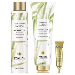 img 4 attached to Pantene Bamboo Hair Volume Multiplier: Shampoo, Conditioner, and Rescue Shot Treatment - Nutrient Blends for Enhanced Results