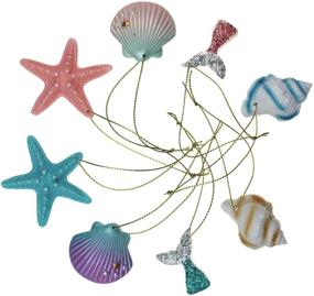 img 4 attached to 🖊️ Goodma 8-Piece Resin Finger Seashell Pencils with Rope for Hanging Ornaments - Ideal for Christmas Trees, Beach-Themed Weddings, Home Decor &amp; DIY Craft Projects