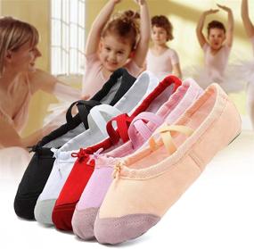 img 3 attached to 🩰 Versatile Ballet Shoes for Girls and Women - Canvas Dance Shoes for Toddler to Big Kid Sizes, Also Suitable for Yoga and Boys