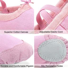 img 2 attached to 🩰 Versatile Ballet Shoes for Girls and Women - Canvas Dance Shoes for Toddler to Big Kid Sizes, Also Suitable for Yoga and Boys