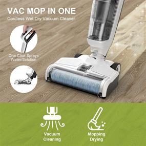 img 3 attached to 🧹 Cellay Cordless Wet Dry Vacuum Cleaner, All-in-One Upright Vacuum Cleaner and Mop, One-Step Cleaning for Hardwood Floors & Area Rugs, Separate Dirty/Clean Water Tank, Multi-Surface Upright Vacuum