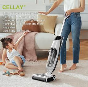 img 1 attached to 🧹 Cellay Cordless Wet Dry Vacuum Cleaner, All-in-One Upright Vacuum Cleaner and Mop, One-Step Cleaning for Hardwood Floors & Area Rugs, Separate Dirty/Clean Water Tank, Multi-Surface Upright Vacuum