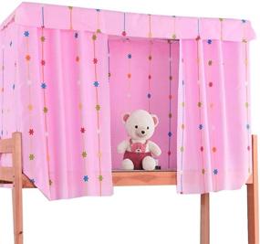img 1 attached to 🛏️ Heidi Star String Bed Canopy Single Sleeper Bunk Bed Curtain Dormitory Blackout Cloth Mosquito Nets Bedding Tent