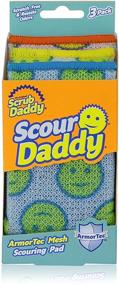 img 4 attached to 🧽 Scour Daddy - Multi-Surface Scouring Pads by Scrub Daddy - Durable, Absorbent, FlexTexture Sponge, Soft in Warm Water, Firm in Cold, Scratch-Free, Odor Resistant, Easy to Clean - Pack of 3