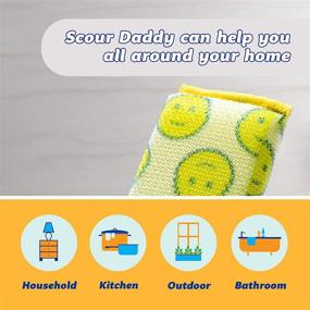 img 1 attached to 🧽 Scour Daddy - Multi-Surface Scouring Pads by Scrub Daddy - Durable, Absorbent, FlexTexture Sponge, Soft in Warm Water, Firm in Cold, Scratch-Free, Odor Resistant, Easy to Clean - Pack of 3