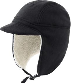 img 4 attached to Stay Cozy and Protected with Connectyle Men's 🧢 Fleece Winter Hats: Windproof Earflap Skull Cap with Visor