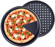 набор сковород для пиццы xiao qian диаметром 11 дюймов с отверстием и без 🍕 - черные формы для выпечки хрустящих пицц - 2 круглых тарелки для выпечки логотип