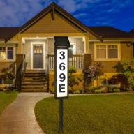 🏠 solar house address numbers sign: waterproof lighted plaques for outdoor address display (warm white / cool white) logo