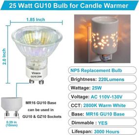 img 3 attached to 🕯️ Enhance Your Candle-Warming Experience with 6 Pack NP5 GU10 120V 25W Bulbs: Dimmable, Warm White, gu10 Base, gu10+c 120v 25w for Wax Melts, Tart Burners, Recessed, Track Lighting