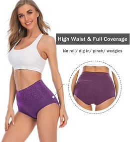 img 2 attached to YaShaer Women's High Waist Cotton Briefs - Full Coverage and Tummy Control (5 Pack) for C-Section Recovery.