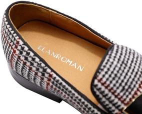 img 1 attached to 👞 Crimson Houndstooth Slipper Wedding Men's Shoes: Stylish ELANROMAN Loafers & Slip-Ons