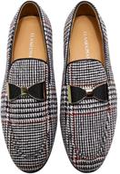 👞 crimson houndstooth slipper wedding men's shoes: stylish elanroman loafers & slip-ons logo