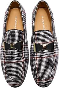 img 4 attached to 👞 Crimson Houndstooth Slipper Wedding Men's Shoes: Stylish ELANROMAN Loafers & Slip-Ons