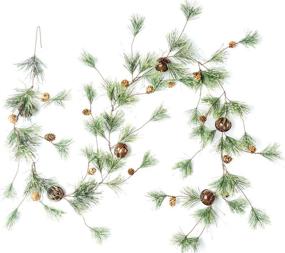 img 4 attached to Smokey Pine Garland with Rusty Bells - CraftMore, 6-Inch