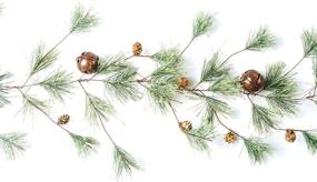 img 1 attached to Smokey Pine Garland with Rusty Bells - CraftMore, 6-Inch