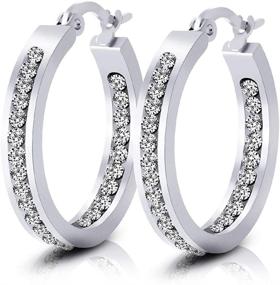 img 4 attached to 💎 Hypoallergenic Cartilage Earrings: Plated Zirconia Girls' Jewelry