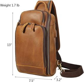 img 2 attached to OakHide Casual Genuine Leather 🎒 Shoulder Daypacks Backpacks for Everyday Use