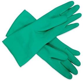 img 1 attached to Green Rubber Gloves - Textured, Size M, for Donning Applications