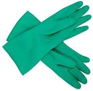 green rubber gloves - textured, size m, for donning applications logo