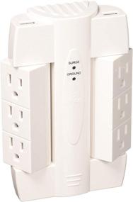 img 4 attached to 🔌 Globe Electric 7791301 6-Outlet Swivel Space Saving Surge Protector Wall Tap with 2 USB Ports, Compatible with Android, iPad, iPhone, iPod, 2100 Joules, 2.1 AMP Charge, White Finish