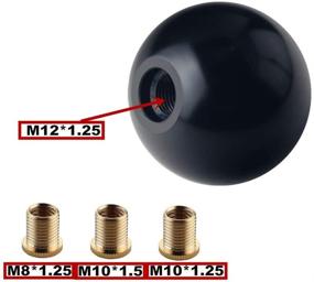 img 1 attached to 🔒 DEWHEL Weighted Round Black Jail Prison 5 Speed Shift Knob - Perfect Fit for M10x1.5 M10x1.25 M8x1.25 M12x1.25 Threads