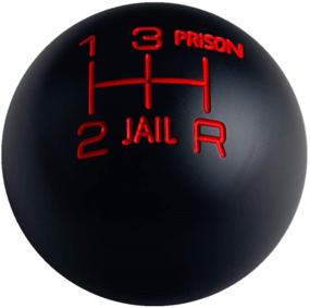 img 4 attached to 🔒 DEWHEL Weighted Round Black Jail Prison 5 Speed Shift Knob - Perfect Fit for M10x1.5 M10x1.25 M8x1.25 M12x1.25 Threads