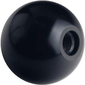 img 2 attached to 🔒 DEWHEL Weighted Round Black Jail Prison 5 Speed Shift Knob - Perfect Fit for M10x1.5 M10x1.25 M8x1.25 M12x1.25 Threads