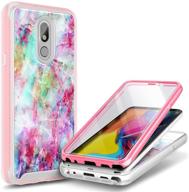 e-began full-body shockproof protective case for lg k40 lmx420 with built-in screen protector, lg solo 4g lte l423dl/k12 plus/x4 2019/xpression plus 2 (at&t)/harmony 3 - marble design fantasy logo