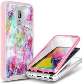 img 4 attached to E-Began Full-Body Shockproof Protective Case for LG K40 LMX420 with Built-in Screen Protector, LG Solo 4G LTE L423DL/K12 Plus/X4 2019/Xpression Plus 2 (AT&T)/Harmony 3 - Marble Design Fantasy