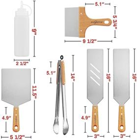 img 3 attached to 🍳 7-Piece Griddle Spatula Set by SHINESTAR - Includes Burger Spatula and Thickened Griddle Accessories Kit for Flat Top Grill, Blackstone, Camp Chef - Ideal for Outdoor Cooking and BBQ Grill