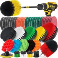 🧹 holikme 45 piece drill brush attachment set with scrub pads, scouring pads, power scrubber brush - extended long attachment for all-purpose cleaning of grout, tiles, sinks, bathtub, bathroom, kitchen logo