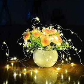 img 1 attached to 🎄 ER CHEN 33ft Warm White LED String Lights - 100 Fairy Starry Lights on 10M Silver Coated Copper Wire for Christmas Decoration
